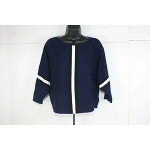 Women's "Say What?" Blue, Black and White Sweater in Sz Large